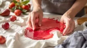 Tache de fruit rouge sur tissu : la méthode naturelle pour un linge éclatant