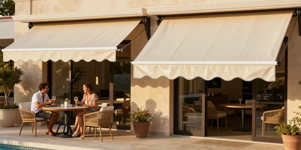 Lambrequin pour store banne : la forme droite ou vague pour votre terrasse ?